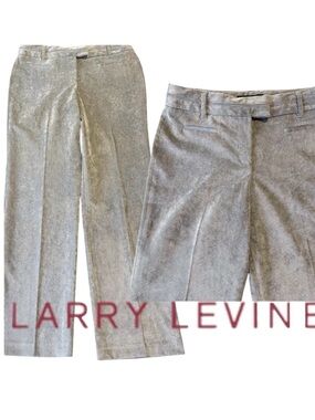 Larry Levine Grey Stretch Corduroy Wide Straight Leg Pants (8)